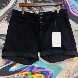 Sandpiper NWT Black Rolled Hem Denim Shorts